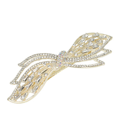 Haarspeld Strik Wave Strass Steentjes 9cm Goud Zilver