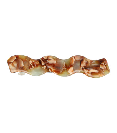Haarspeld Marmer Print Wave Anti Slip 6,5cm Bruin Groen