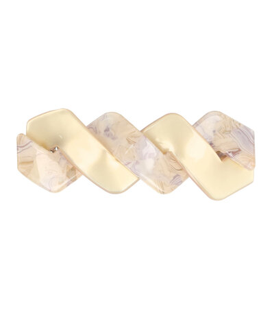Haarspeld Zigzag Duo Marmer 7cm Beige Creme