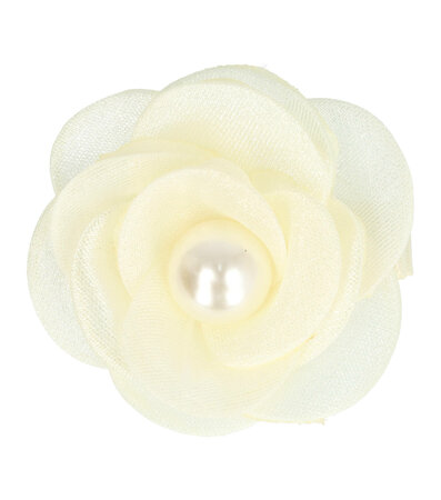 Duckklem Roos Bloem Parel 5cm Creme