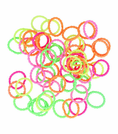 Haarelastieken Ribbel Mini 60 Stuks Neon
