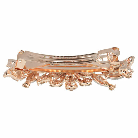 Haarspeld Bloem Vorm  9cm Strass Facet Stenen Transparant Wit