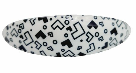 Haarspeld Driehoek Fantasie Print Zwart Wit