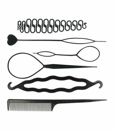 Styling Set Puntkam Topsy Tail Easy Knot Kralenrijger Vlecht Hulpmiddel