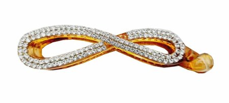Haarspeld Bananenklem Infinity Strass Bruin Zilver