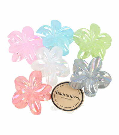 Haarspeld Klemmen Set XL Bloem Lelie 8cm Parelmoer Color