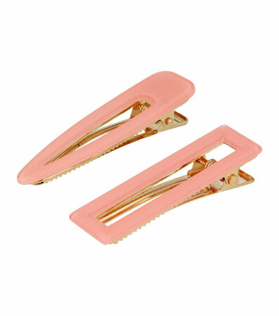 Haarspeld Duckklem Open Vorm Effen Goud Roze