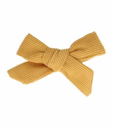 Haarspeld Duckklem Strik Rib Stof 8cm Licht Bruin