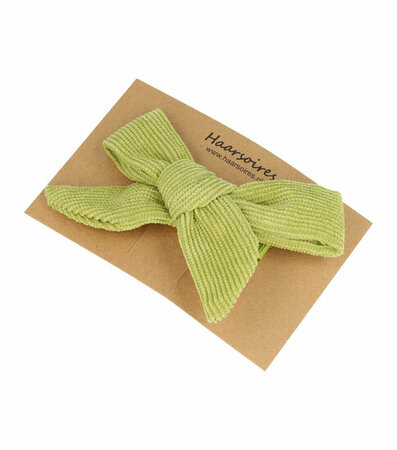 Haarspeld Duckklem Strik Rib Stof 8cm Groen