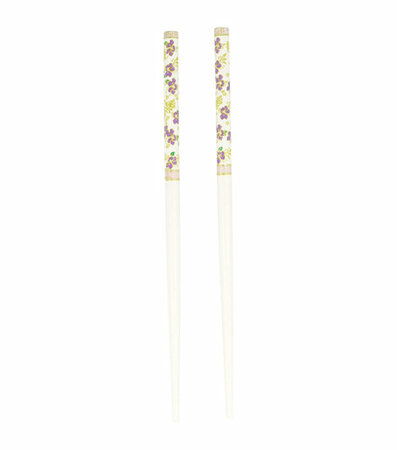 Haarpinnen Bloemen Patroon Hout 18cm Wit