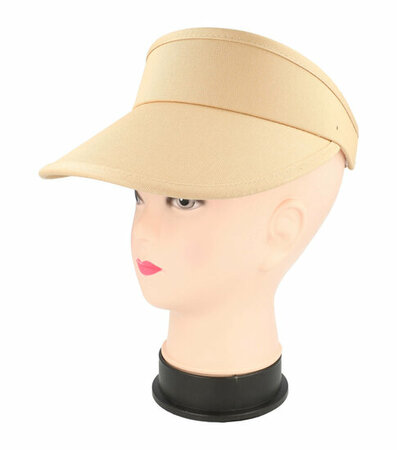 Zonneklep Stevige Klep Verstelbaar Maat 54cm - 59cm Beige