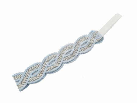 Haarband Gevlochten Patroon Kant Zilver Blauw