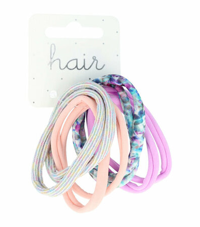 Haarelastieken Endless 8 Stuks Multi Color Roze Blauw Paars