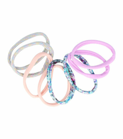 Haarelastieken Endless 8 Stuks Multi Color Roze Blauw Paars