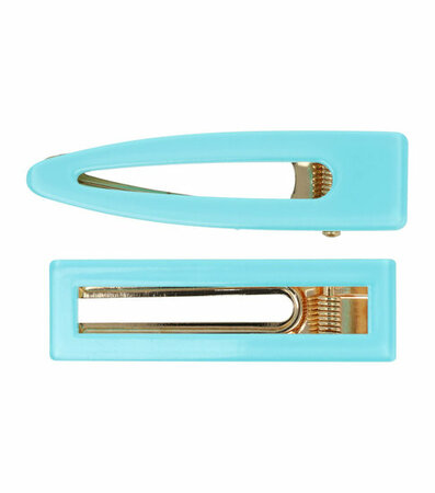 Haarspeld Duckklem Open Vorm Effen Goud Aqua Blauw