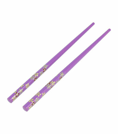 Haarpinnen Bloemen Print Hout 18cm Paars