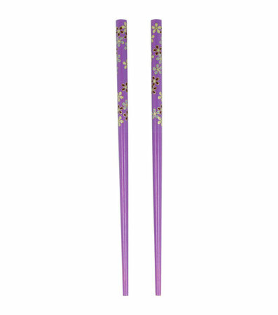Haarpinnen Bloemen Print Hout 18cm Paars
