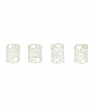 Haarringen Dreadlock Cuffs Opengewerkt Fantasie Patroon 1cm Zilver