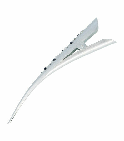 Haarspeld Duckklem Duo Strass 13cm Zilver