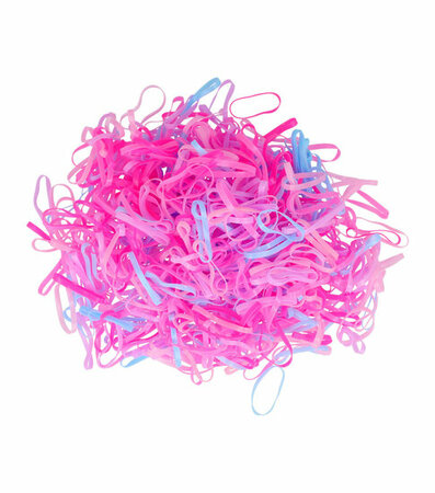 Haarelastieken Klein 500 Stuks 3cm Color Blauw Roze