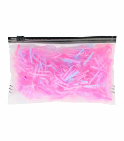 Haarelastieken Klein 500 Stuks 3cm Color Blauw Roze