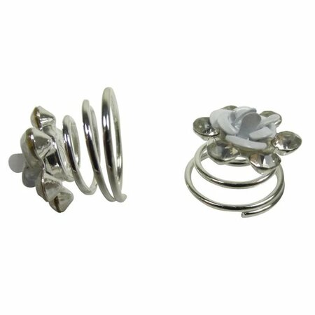 Curlies Strass Roos Bloem Zilver Wit