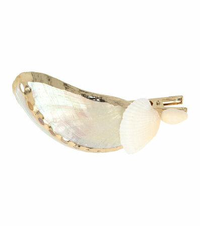 Haarspeld Duckklem Schelpen Parelmoer Goud Creme