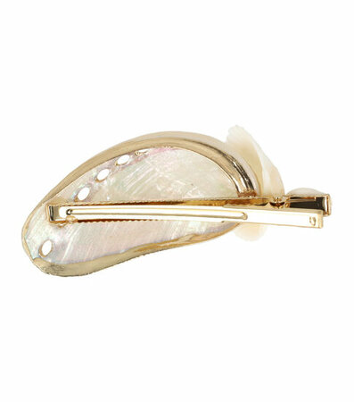 Haarspeld Duckklem Schelpen Parelmoer Goud Creme