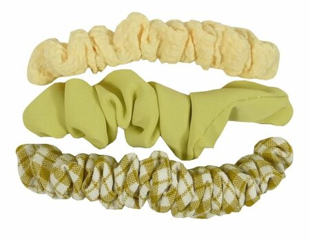 Scrunchie Haarelastiek Ruit Effen Geel