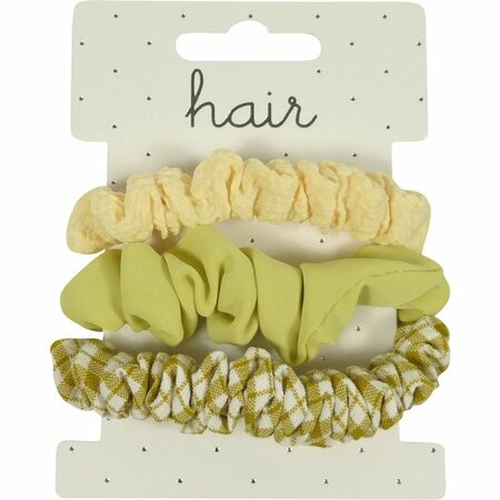 Scrunchie Haarelastiek Ruit Effen Geel