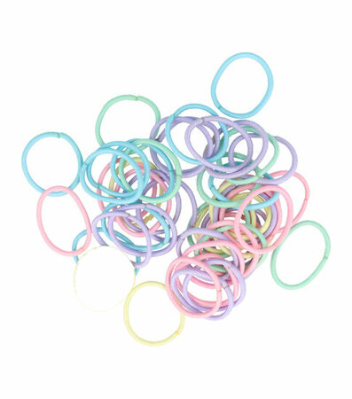 Haarelastieken Dun Klein 50 Stuks 2cm Pastel Groen Blauw Roze Paars Geel