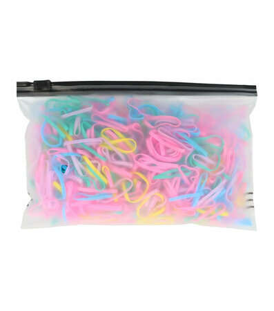 Haarelastieken Klein 500 Stuks 3cm Color Geel Groen Blauw Roze