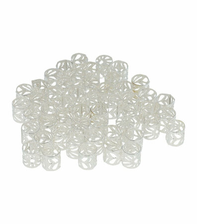 Haarringen Dreadlock Cuffs Opengewerkt Fantasie Ster 1cm Zilver
