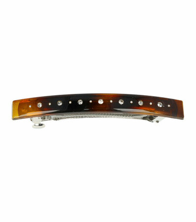 Haarspeld Recht Strass Steentjes 10,5cm Bruin