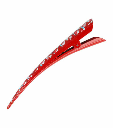 Haarspeld Duckklem Maritiem Patroon 13cm Rood
