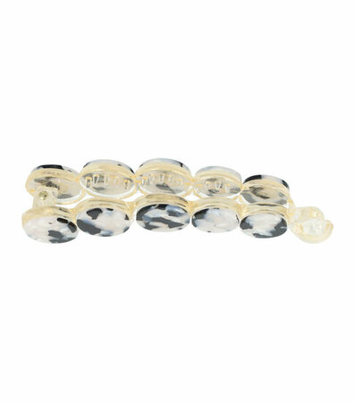Haarspeld Bananenklem Cirkel Marmer 10cm Wit Zwart
