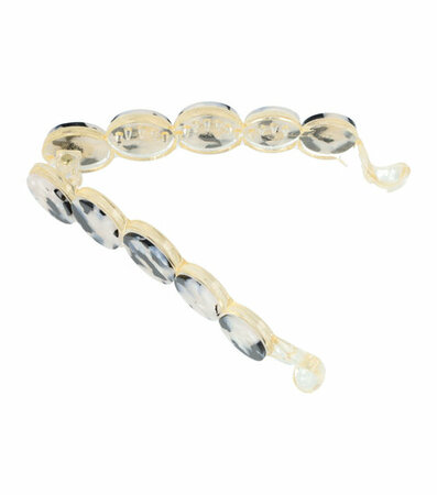 Haarspeld Bananenklem Cirkel Marmer 10cm Wit Zwart