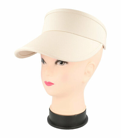 Zonneklep Stevige Klep Verstelbaar Maat 54cm - 59cm Creme