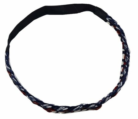 Haarband Gevlochten Koord Blauw Wit