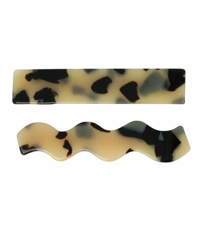 Duckklem Recht Wave Marmer Patroon Zwart Beige