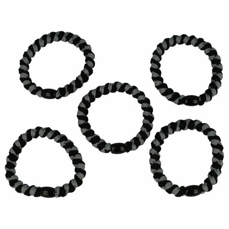 Haarelastieken Hair Tie Armband Streep Patroon Zwart Grijs