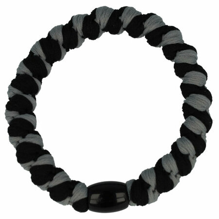 Haarelastieken Hair Tie Armband Streep Patroon Zwart Grijs