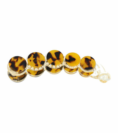 Haarspeld Bananenklem Cirkel Marmer 10cm Bruin