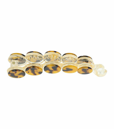 Haarspeld Bananenklem Cirkel Marmer 10cm Bruin