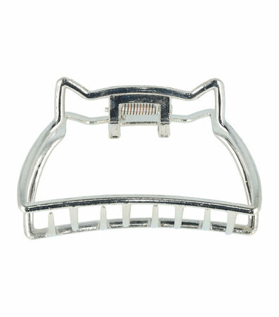 Haarspeld Klem Kat Vorm Metaal 7cm Zilver