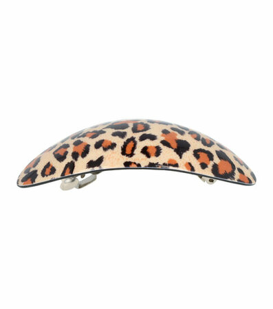 Haarspeld Ovaal Panter Print 10cm Zwart Oranje Bruin Beige
