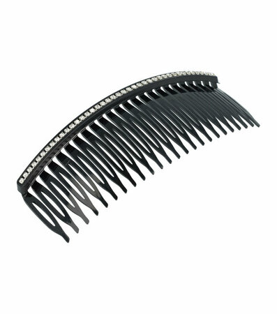 Haarspeld Haarkam 1 Rij Strass Steentjes 13cm Zwart