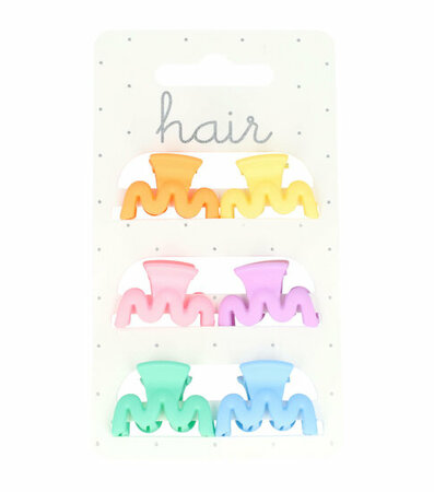 Haarspeld Klemmen Klein Wave Vorm 2,5cm Pastel Kleuren