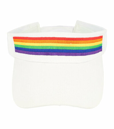 Zonneklep Regenboog Verstelbaar Wit