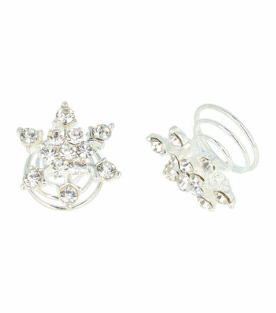 Curlies Strass IJs Bloem Zilver